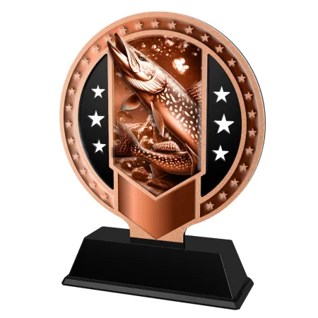 Kovová trofej SAMR03M23 | Rybaření Výška cm: 15, Barva: stříbro