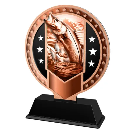 Kovová trofej SAMR03M24 | Rybaření Výška cm: 17, Barva: bronz