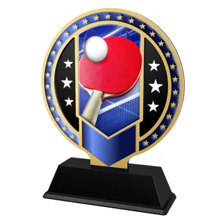 Kovová trofej SAM03M31 | Stolní tenis Výška cm: 17, Barva: zlato