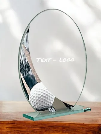 Skleněná trofej CRGM02 | Golf Výška cm: 18.5 Barva: Zlato