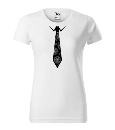Tričko dámské s potiskem DARTS TIE - white 3XL