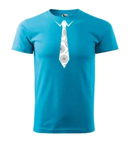 Tričko pánské s potiskem DARTS TIE - turquoise 4XL