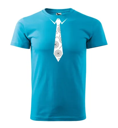 Tričko pánské s potiskem DARTS TIE - turquoise XXL
