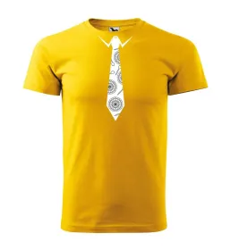 Tričko pánské s potiskem DARTS TIE - yellow XS