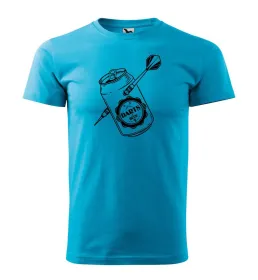 Tričko pánské s potiskem DARTS BEER - turquoise XS