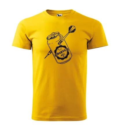 Tričko pánské s potiskem DARTS BEER - yellow 4XL