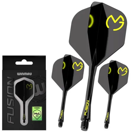 Winmau Letky Fusion MvG - No2 - black & green - short