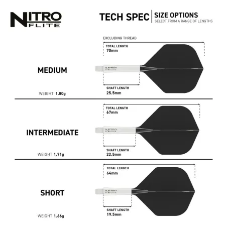 Red Dragon Letky Nitro Flite - No2 - white & black - short