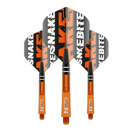 Red Dragon Sada letek a násadek - Peter Wright Snakebite Combo - Snake Logo - Orange