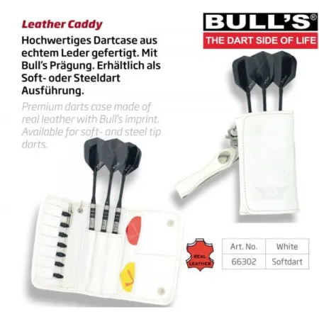 Bull's Pouzdro na šipky Leather Caddy - Soft edition - white