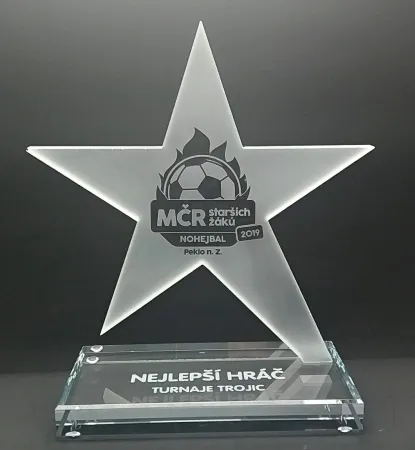Skleněná trofej Hvězda Star1-23 matovaná