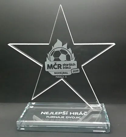 Skleněná trofej Hvězda Star1-17 čirá