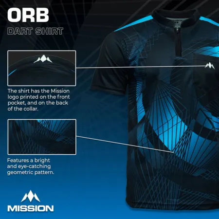 Mission Košile Orb - Black & Blue - S