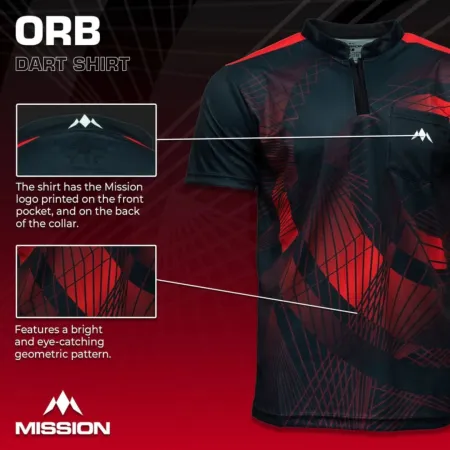 Mission Košile Orb - Black & Red - S