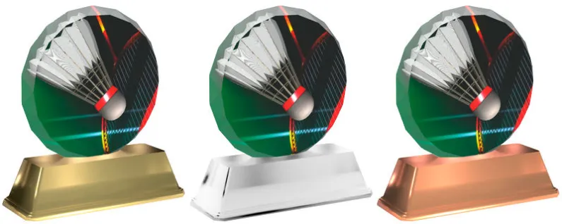 Akrylátová trofej ACE2003M17 | Badminton Barva: bronz