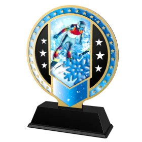 Kovová trofej SAM03M38 | Skoky na lyžích Výška cm: 13, Barva: bronz