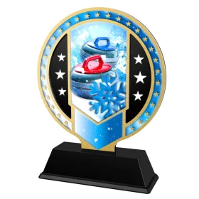 Kovová trofej SAM03M41 | Curling Výška cm: 13, Barva: bronz