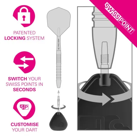 Target - darts Kovové hroty - Swiss Points - Signature RST - Silver - 35 mm