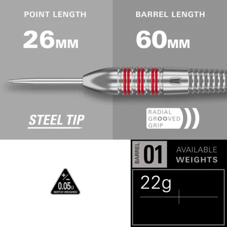 Target - darts Šipky Steel Nathan Aspinall - Brass - 22g