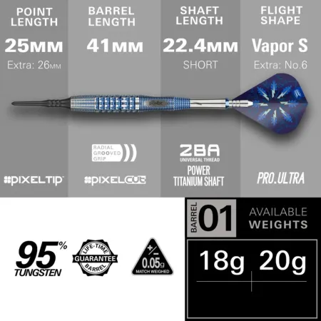 Target - darts Šipky Phil Taylor - Power Gx2 - 18g