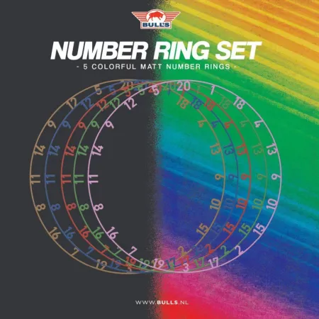 Bull's NL Colorfull Matt Number Ring Set - Sada barevných náhradních kruhů s čísly pro sisalové terče