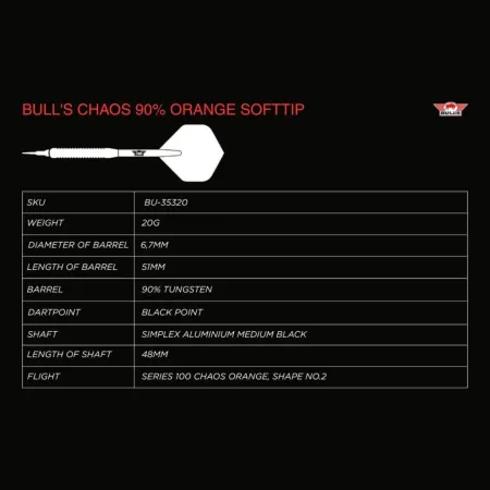 Bull's NL Šipky Chaos - Orange - 20g
