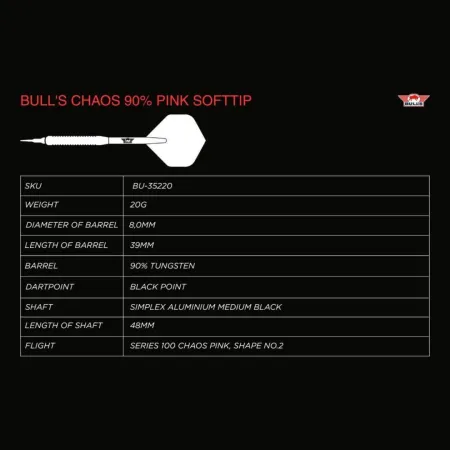 Bull's NL Šipky Chaos - Pink - 20g