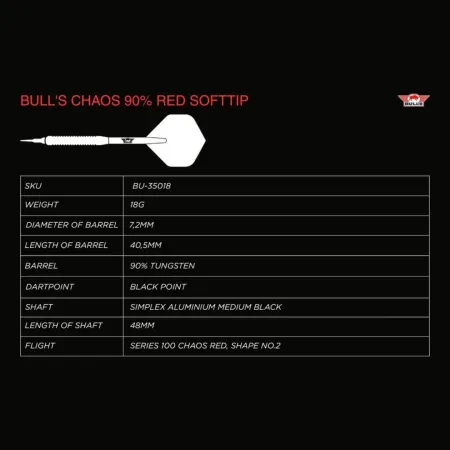 Bull's NL Šipky Chaos - Red - 18g