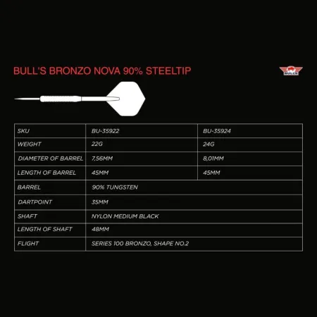 Bull's NL Šipky Steel Bronzo - Nova - 22g
