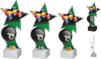 Akrylátová trofej ACTD0030M1 | Billiard Výška cm: 23,5, Barva: zlato, Podstavec: bílý