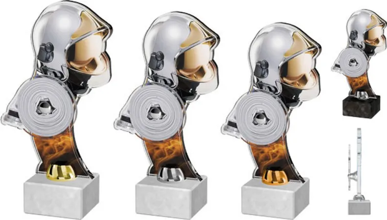 Akrylátová trofej ACTD0035M2 | Hasiči Výška cm: 23,5, Barva: bronz, Podstavec: bílý