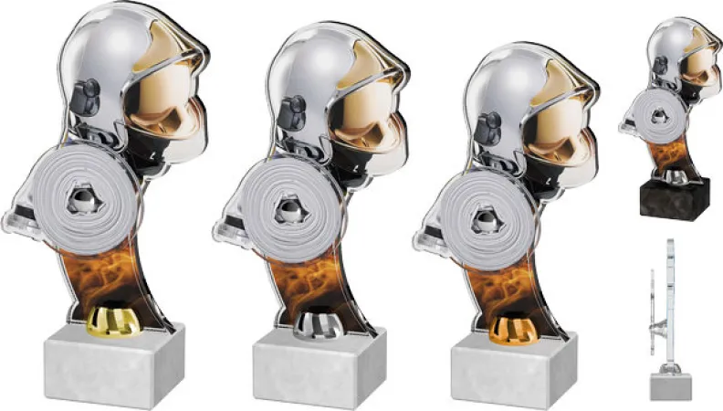 Akrylátová trofej ACTD0035M2 | Hasiči Výška cm: 23,5, Barva: bronz, Podstavec: bílý