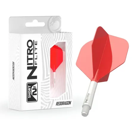 Red Dragon Letky Nitro Flite - No2 - white & red - short