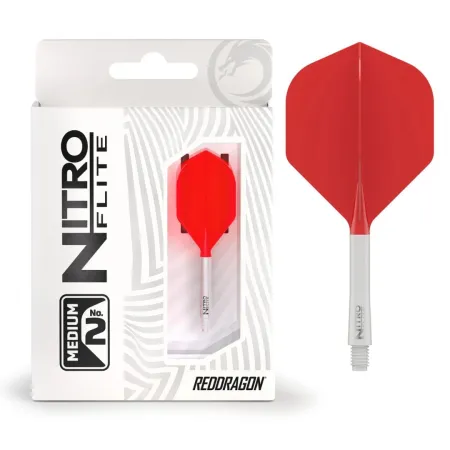 Red Dragon Letky Nitro Flite - No2 - white & red - short