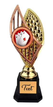 Designová trofej AV1M10 | Karetní hry Výška: 31cm, Barva: zlato