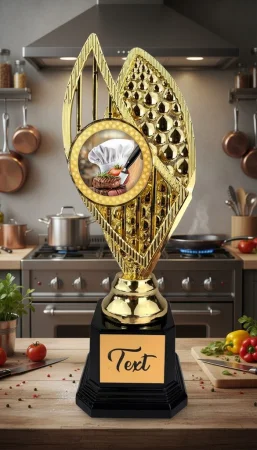 Designová trofej AV1M38 | Kuchyně Výška: 31cm, Barva: zlato