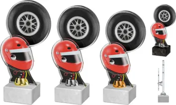 Akrylátová trofej ACTD0044M1 | Motorsport Výška cm: 25, Barva: zlato, Podstavec: bílý