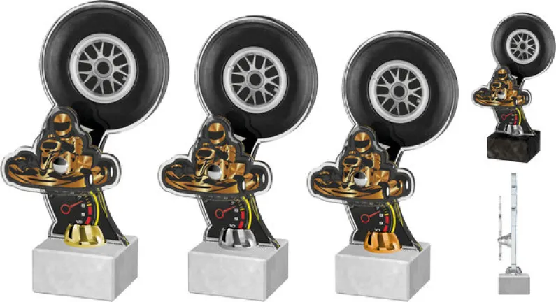 Akrylátová trofej ACTD0044M2 | Motorsport Výška cm: 28, Barva: bronz, Podstavec: bílý