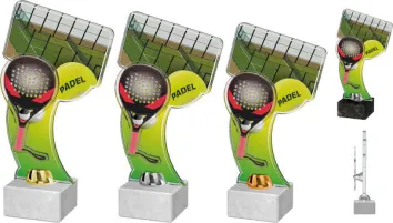 Akrylátová trofej ACTD0045M1 | Padel Výška cm: 28, Barva: zlato, Podstavec: bílý
