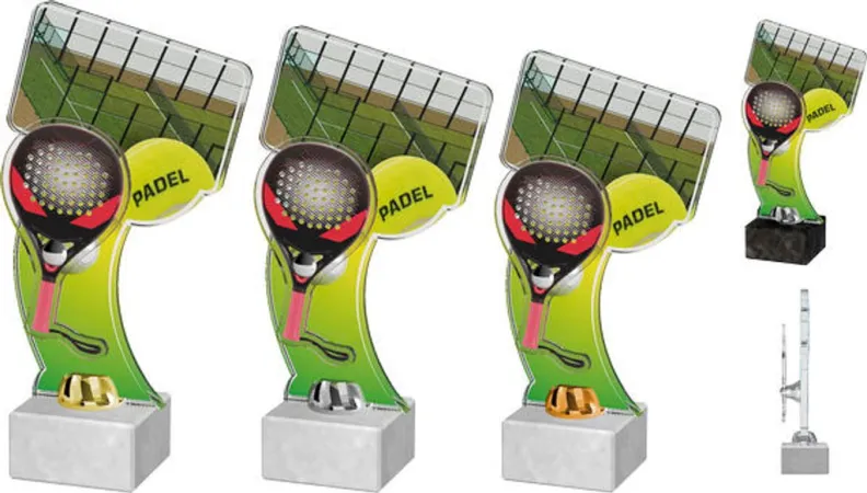 Akrylátová trofej ACTD0045M1 | Padel Výška cm: 23,5, Barva: zlato, Podstavec: černý