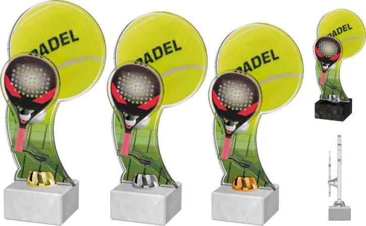 Akrylátová trofej ACTD0045M2 | Padel Výška cm: 23,5, Barva: bronz, Podstavec: černý