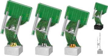 Akrylátová trofej ACTD0047M1 Výška cm: 28, Barva: stříbro, Podstavec: černý