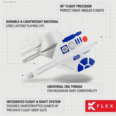 Target - darts Letky K-Flex - Star Wars - R2D2 - No2 - Short - TRG410513