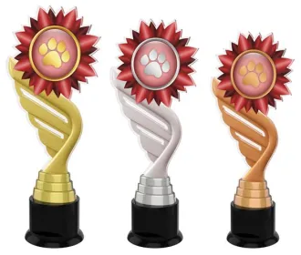 Akrylátová trofej ACTKC0007 | Kynologie Výška cm: 32, Barva: stříbro