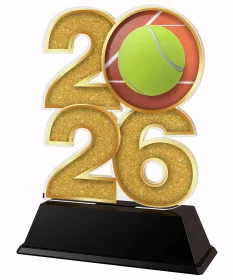 Akrylátová trofej C2026M02 | Tenis Výška cm: 8.5, Šířka cm: 5, zlato