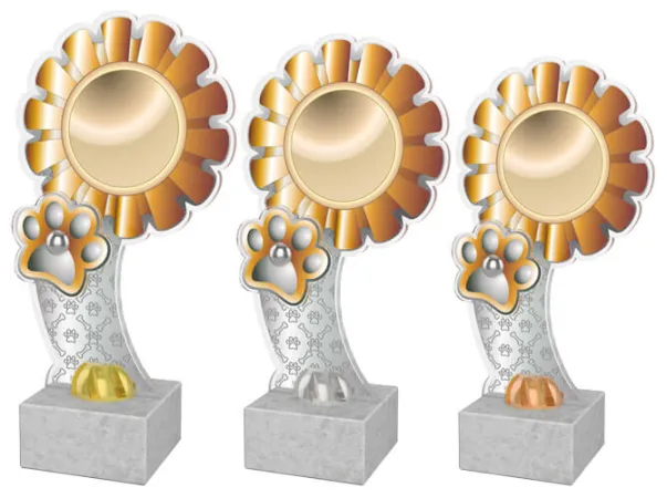 Akrylátová trofej ACTD100 | Kynologie Výška cm: 23,5, Barva: bronz, Podstavec: černý