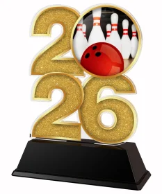 Akrylátová trofej C2026M08 | Bowling Výška cm: 15, Šířka cm: 10, bronz