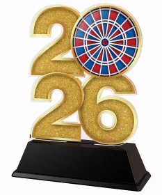 Akrylátová trofej C2026M10 | Šipky Výška cm: 12, Šířka cm: 7.5, zlato