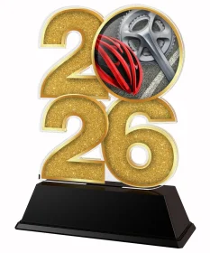 Akrylátová trofej C2026M16 | Cyklistika Výška cm: 15, Šířka cm: 10, zlato