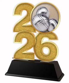 Akrylátová trofej C2026M19 | Petanque Výška cm: 8.5, Šířka cm: 5, bronz